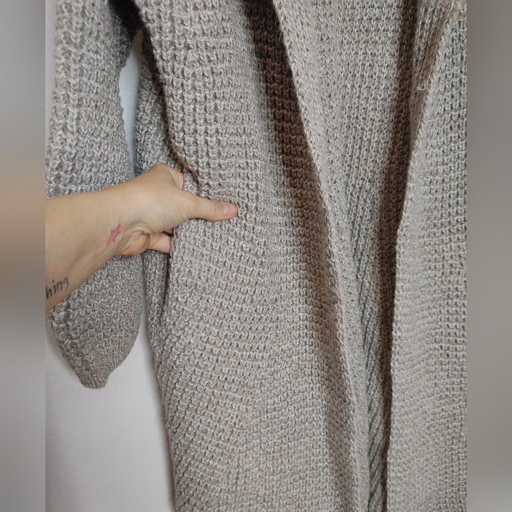 Pendleton EMERY CARDIGAN Coatigan Longline Tan Mix Beige Neutral wool alpaca L - Picture 7 of 10